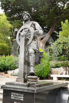 Statue of Prince of Monaco Albert 1 in St Martin Gardens Monaco