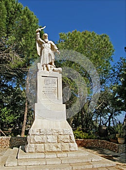 Statue of the Prophet Elias at Mount Carmel, Israel