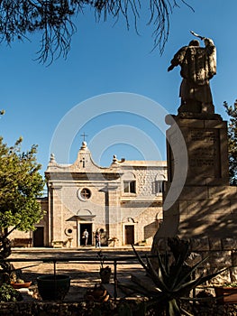 Statue of the prophet Elijah on Mount Caramel, MUHRAQA Monaster