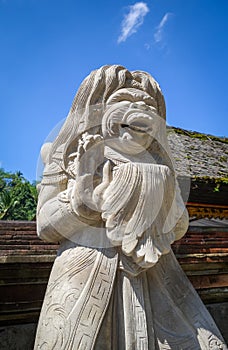 Statue in Pura Tirta Empul temple, Ubud, Bali, Indonesia