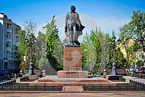 Statue of Pushkin on the boulevard in Rostov-on-Don city