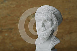 Statue of Pythagoras,ancient greek mathematician and geometer.