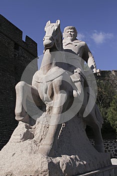 Statue of Qi Jiguang, Chinese general of the Ming Dynasty, at Jinshanling section of the Great Wall.