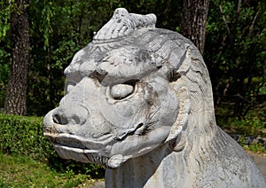 Statue of Qilin on the Sacred Way to the Ming Tombs, Beijing, China
