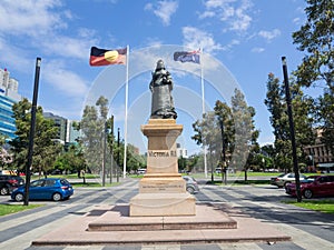 Statue of Queen Victoria, erected in the centre of the square in 1894 at Victoria Square in the South Australian capital.