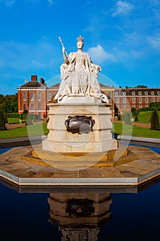 Statue of Queen Victoria at Kensington Palace in London, UK