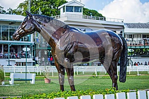 Statue of Racehorse at Garrison Savannah in Barbados photo