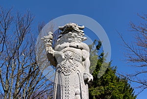 Statue of Radegast, Radhost hill / Pustevny, Beskids, Czech republic / Czechia