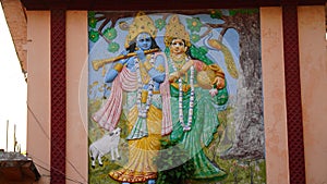 statue of radha with krishna image