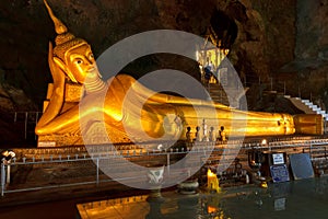 Statue of Reclining Buddha, Phang Nga, Phuket island, Thailand.