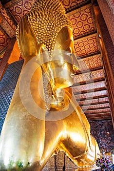 Statue of Reclining Buddha in temple Wat Pho, Bangkok