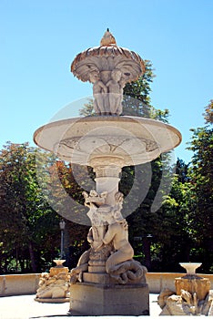 Statue in Retiro Park in Madrid, Spain