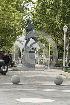 Statue Rhodes town Harbour harbor Mandraki Port