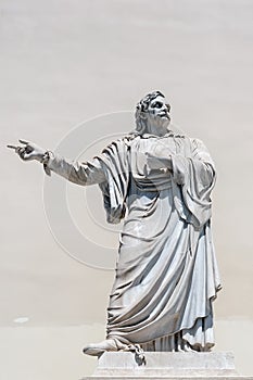 Statue of Rigas Feraios in front of National University of Athens, Greece photo