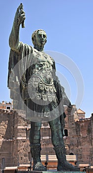 Statue of Roman emperor Marcus Cocceius Nerva Caesar Augustus on the Foro Romano, Rome