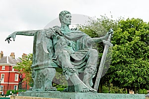 Statue of the Roman Emperor in York, England, UK