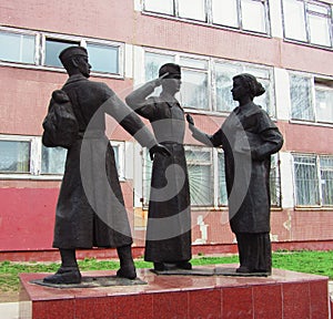 Statue in Russian town Cherepovets