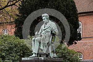 Statue of SÃ¸ren Kierkegaard in the Royal Library Garden in Copenhagen