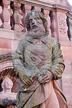 Statue of Saint, Amorbach Benedictine monastery church, Germany