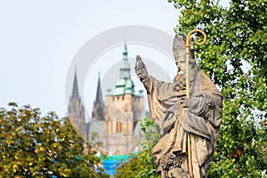 Statue of Saint Augustine of Hippo. By Jan BedÅ™ich Kohl On the Carlo Bridge in Prague