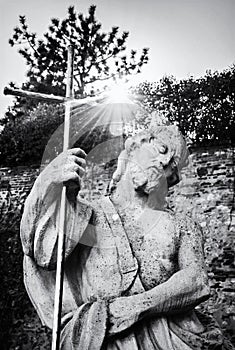 Religious statue, Nitra, Slovakia, colorless
