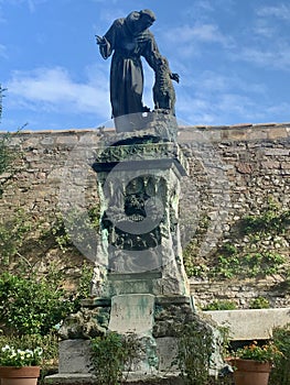 Statue of Saint Francis and the Wolf