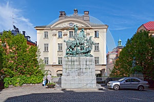 Statue of Saint George and the Dragon in Stockholm