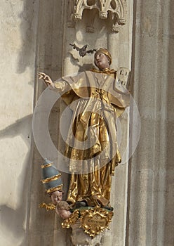 Statue of Saint Gregory the Great, Interior Piarist Church, Krems on the Danube, Austria