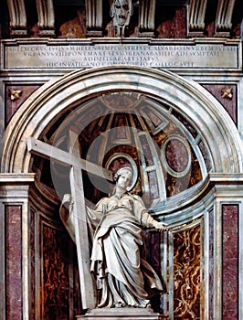 Statue of Saint Helena sancta helena inside the st peters church basilica in the vatican, rome,