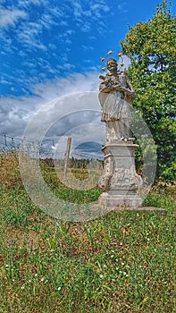 Statue of Saint John of Nepomuk or John Nepomucene in Popice near Znojmo, Czechia