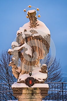 Statue of Saint John of Nepomuk or John Nepomucene in Sonntagberg, Austria