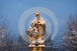 Statue of Saint John of Nepomuk or John Nepomucene in Sonntagberg, Lower Austria