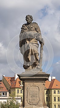 Statue of Saint Jude Thaddeus, Charles Bridge, Prague, Czech Republic.