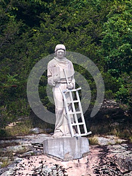 Statue of Saint Lawrence , St Lawrence River CA photo