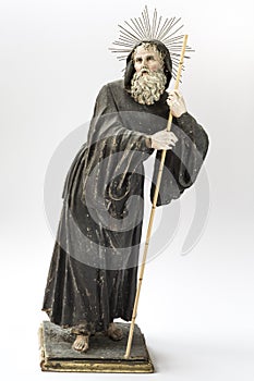 Statue of the saint made of papier-mache and terracotta