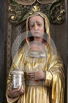 Statue of Saint on the main altar in the Church of St Mary Magdalene in Cazma, Croatia photo
