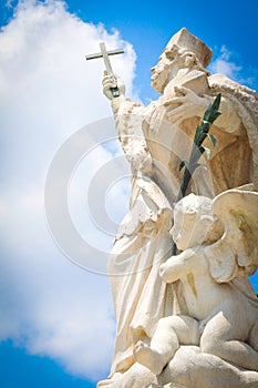 Statue of a saint in Milan, Italy