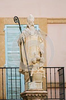 Statue of Saint Nicholas at the Cathedral of Monaco