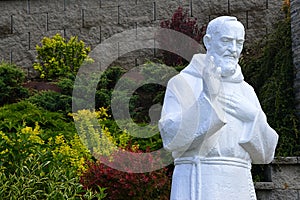 Statue of Saint Padre Pio, civil name Francesco Forgione, Capuchin monk known for his supernatural visions and stigmatas