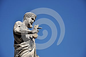 Statue of Saint Peter in Saint Peter square. Vatican city