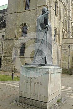 Statue of Saint Richard outside Chichester Cathedral