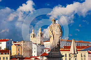 Statue of Saint Vincent, the patron saint of Lisbon photo