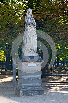 The Statue of Sainte Genevieve at the Luxembourg garden in Paris