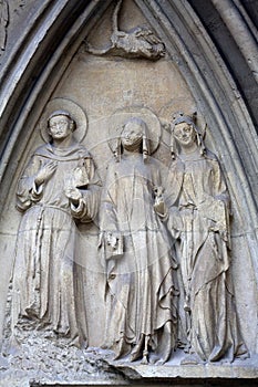 Statue of Saints, facade of Minoriten kirche in Vienna