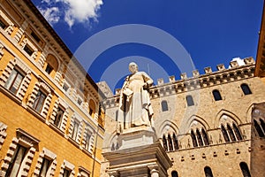 Statue of Sallustio Bandini in Piazza Salimbeni, Siena