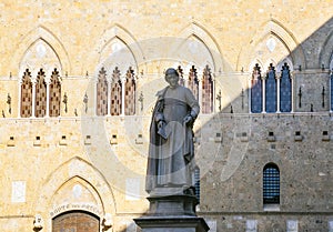 statue of Sallustio Bandini on Piazza Salimbeni