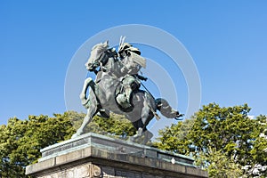 Statue of samurai Kusunoki Masashige outside Tokyo`s Imperial Pa