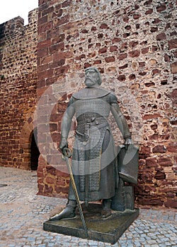 Statue of Sancho I the Populator, the second king of Portugal, Silves, Portugal