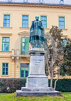 Statue of Sandor Kisfaludy 1772 â€“ 1844 was a Hungarian lyric poet, Balatonfured