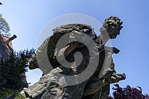 Statue of Sandor Petofi in Szalkszentmarton, Hungary